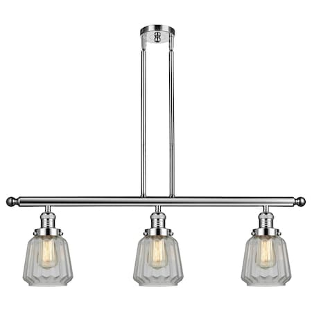 Glass 3 Light Island Adjustable Stem Chandelier